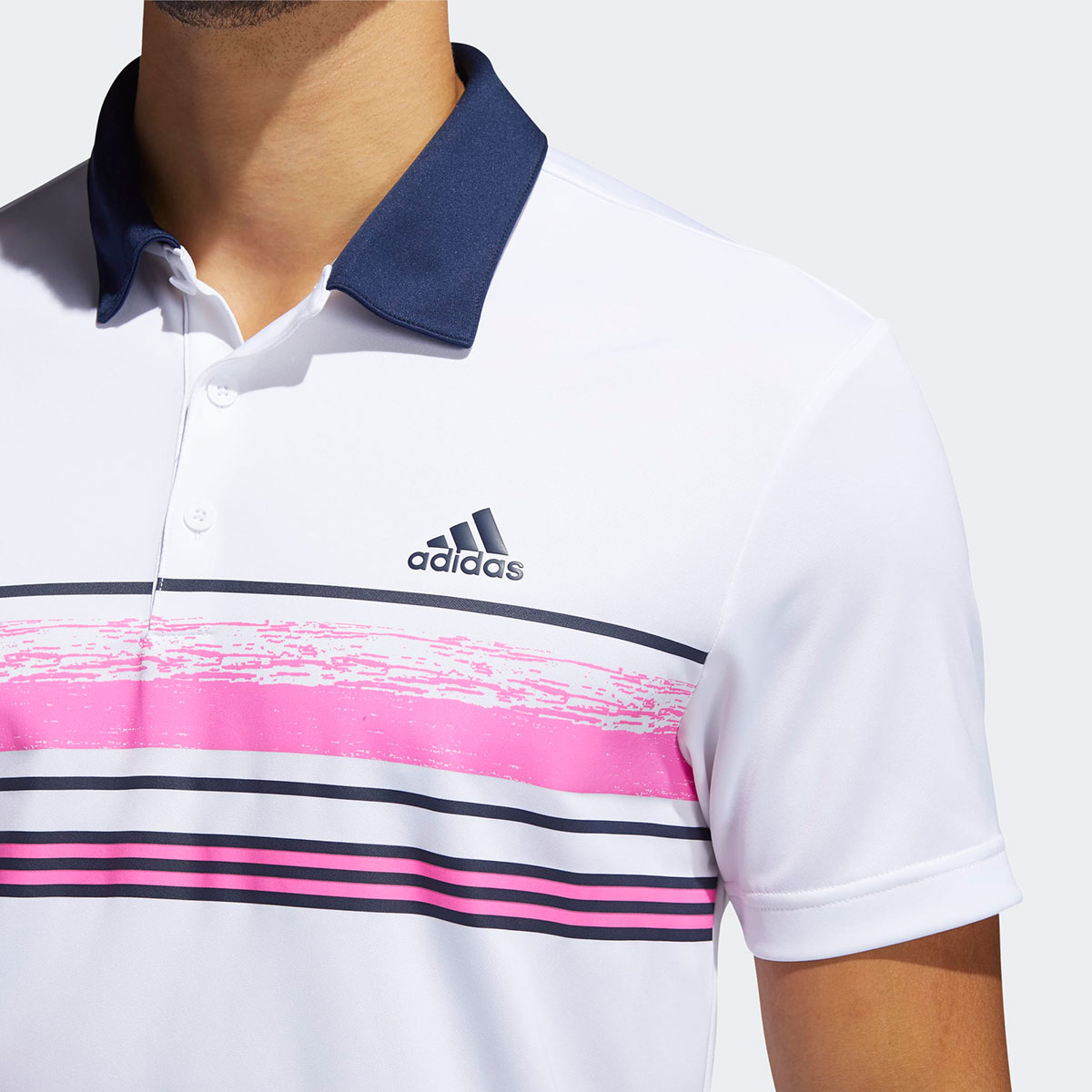 spellen links Handvol adidas Men's Core Novelty Stripe UPF Golf Polo Shirt from american golf