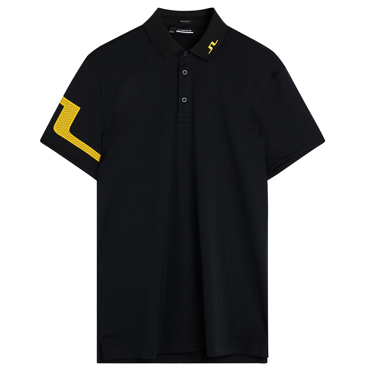 J. LINDEBERG J.Lindeberg - Black Heath Logo Golf Polo Shirt - Men'S -  Polyester for Men