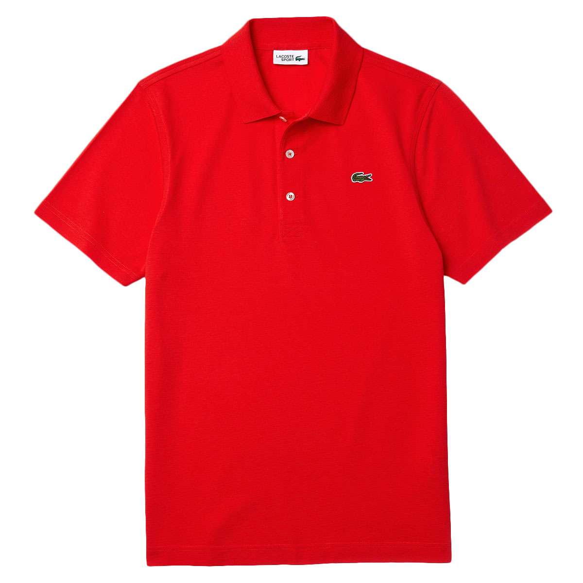 white and red lacoste shirt
